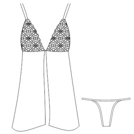 Patron ropa, Fashion sewing pattern, molde confeccion, patronesymoldes.com Night cloth 2841 LADIES Underwear